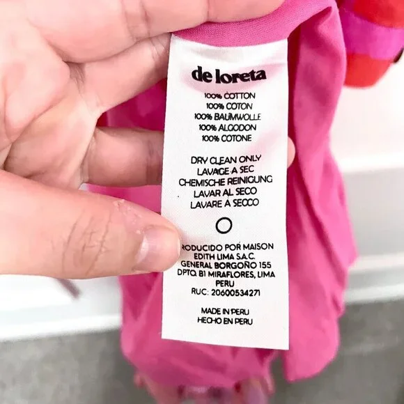 Tuckernuck De Loreta Izula Dress Pink Red Print Andita Size S - Picture 7 of 7